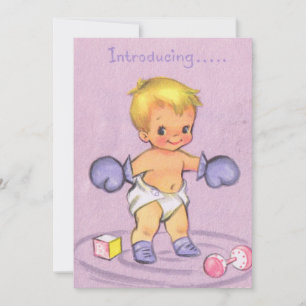 Vintage Baby meddelande Inbjudningar
