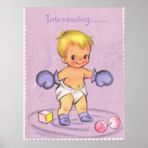 Vintage Baby meddelande Poster