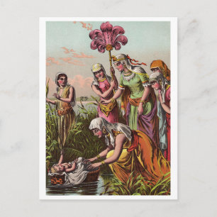 Vintage Baby Moses vycard Vykort