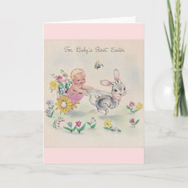 Vintage Baby Påsk First Card Helgkort