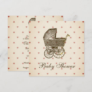 VINTAGE BABY PRAM BABY SHOWER INBJUDNINGAR