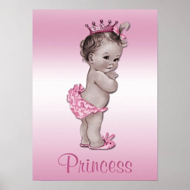 Vintage Baby Princess Rosa Poster (Framsidan)