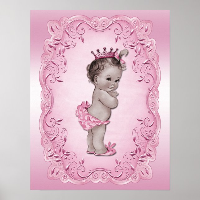 Vintage Baby Princess Rosa Poster (Framsidan)