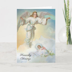 Vintage Baby Religiösa Scripture Guardian Angel Kort