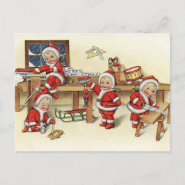 Vintage Baby Santa Illustration Helg Vykort