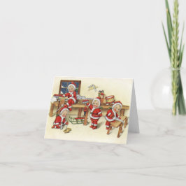 Vintage Baby Santa Illustration Helgkort