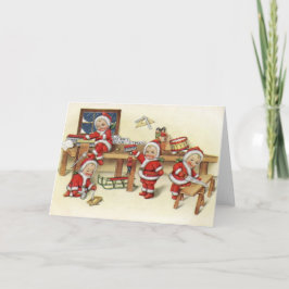 Vintage Baby Santa Illustration Helgkort