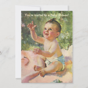 Vintage Baby Shower, Barn Barn Flickor Girliness Inbjudningar