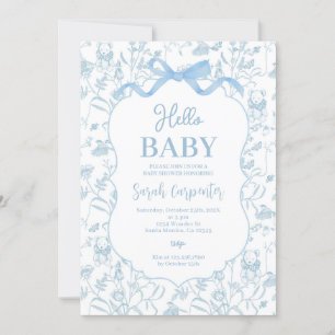 Vintage Baby Shower Boy Inbjudningar