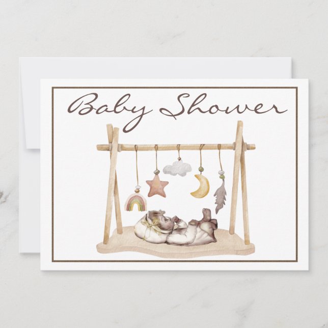 Vintage Baby Shower Inbjudan (Framsida)