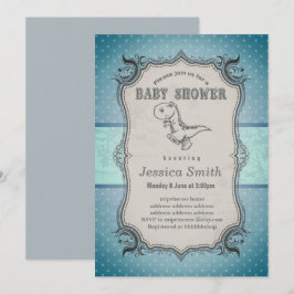 Vintage BABY SHOWER-inbjudan - dinosaur Inbjudningar