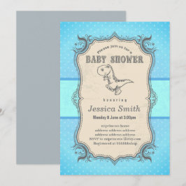 Vintage BABY SHOWER-inbjudan - dinosaur Inbjudningar