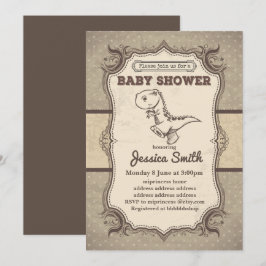 Vintage BABY SHOWER-inbjudan - dinosaur Inbjudningar