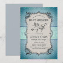 Vintage BABY SHOWER-inbjudan - flygplan