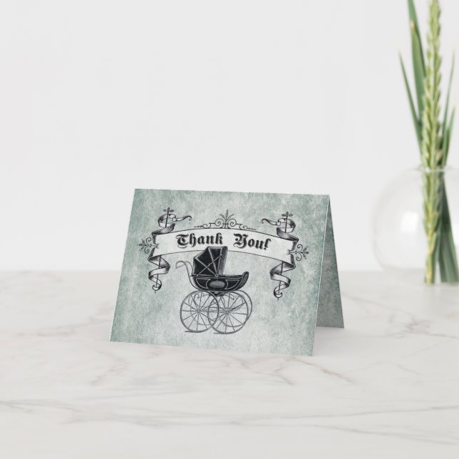 Vintage Baby Shower Tackkort Card II (Framsida)