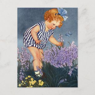 VINTAGE "BABY SUMMER GARDEN" VYKORT