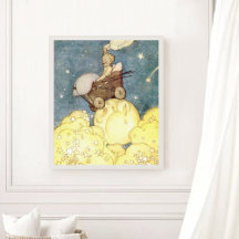 Vintage-babyäventyr med måne och stjärnor