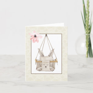 Vintage Babybildschema med stort tackkort