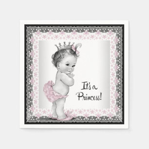 Vintage Babyflicka Bebisdopp Pappersservett