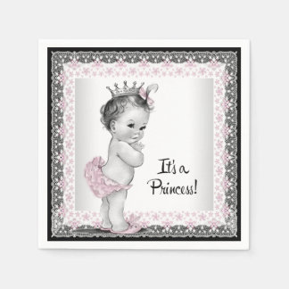 Vintage Babyflicka Bebisdopp Pappersservett