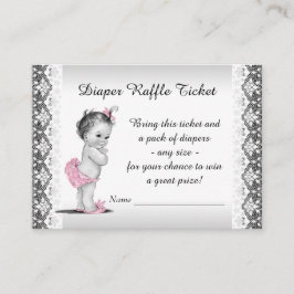Vintage Babyflicka Blöjlotteri Biljett Tilläggskort