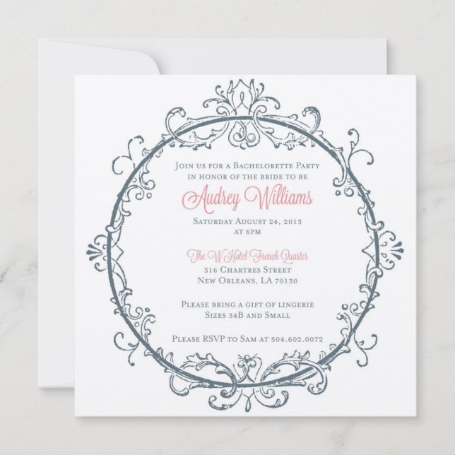 Vintage Bachelorette-partiets inbjudan (Framsida)