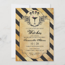 Vintage Bachelorette Party Halloween-inbjudan Inbjudningar
