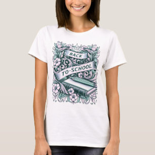 Vintage Back to school Blommigt Engring T Shirt