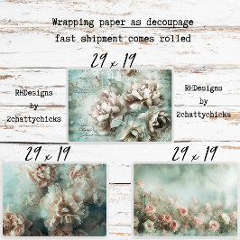 Vintage Background Peonies Decoupage