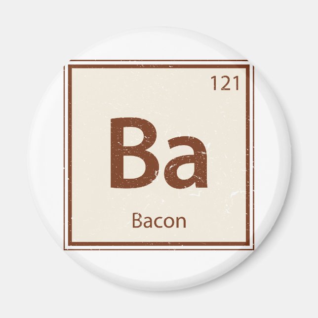 Vintage BACON Periodic Bord Magnet (Framsidan)