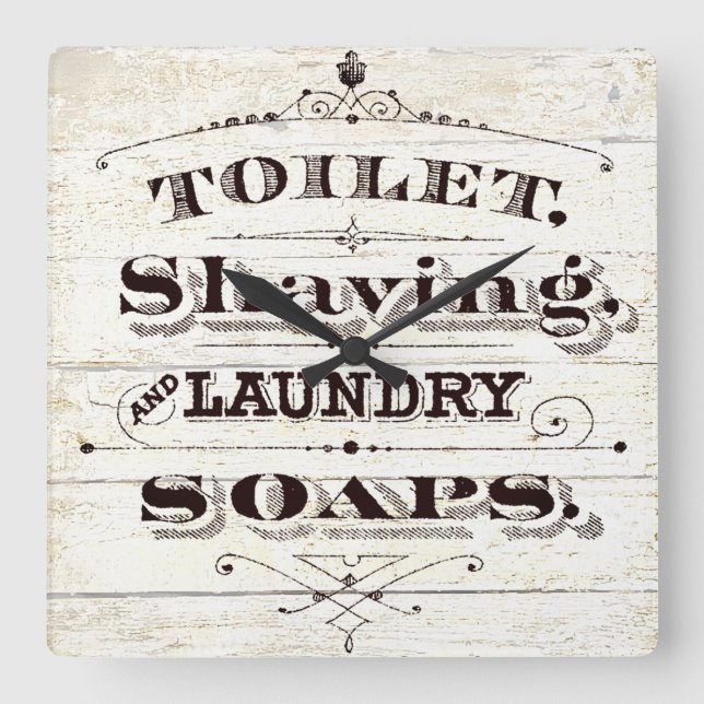 Vintage bad fyrkantig klocka (Framsida)