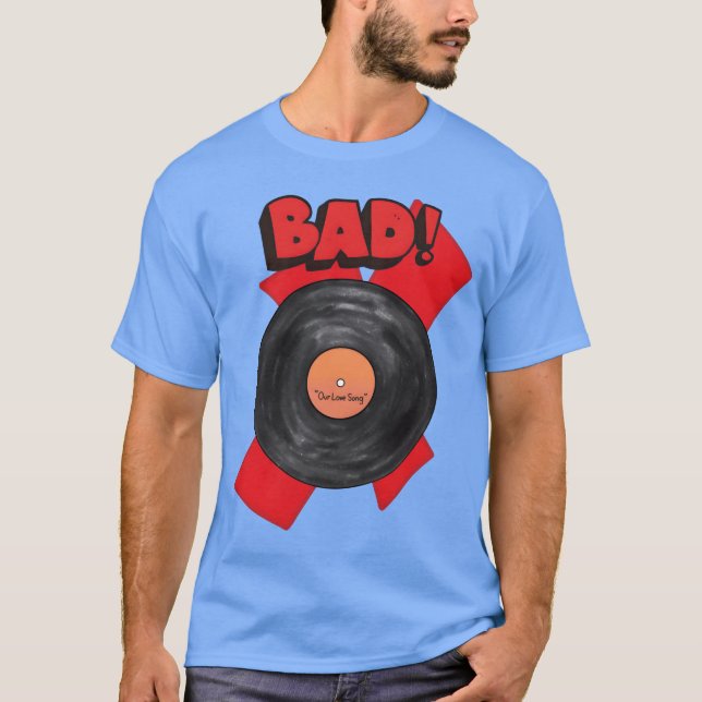 Vintage Bad Music-flicka T Shirt (Framsida)