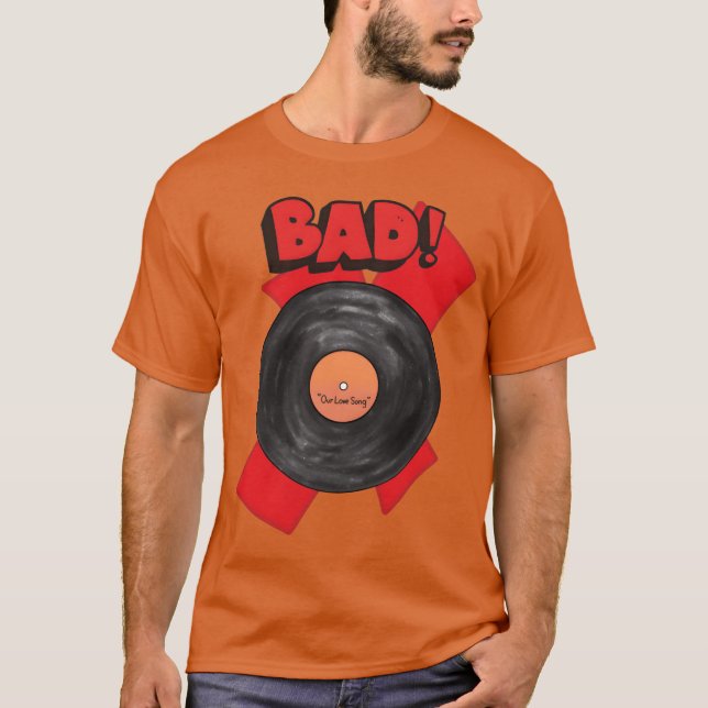 Vintage Bad Music-flicka T Shirt (Framsida)