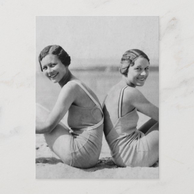 Vintage badare vykort (Framsida)