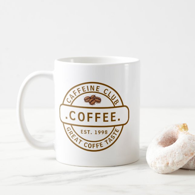 Vintage Badge Enkel Kaffeälskare Kaffe Mugg  (Med munk)