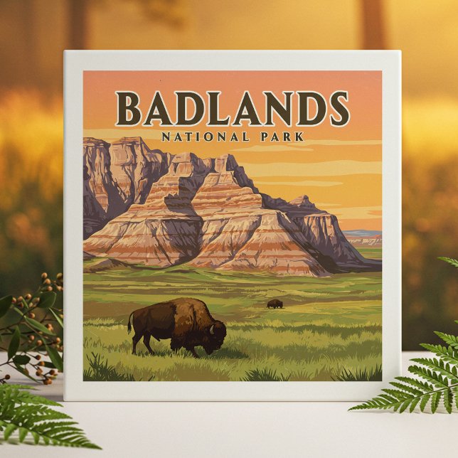 Vintage Badlands nationalpark Kakelplatta (Skapare uppladdad)