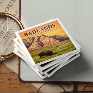 Vintage Badlands nationalpark Magnet