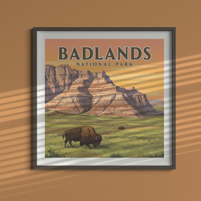 Vintage Badlands nationalpark Poster (Skapare uppladdad)