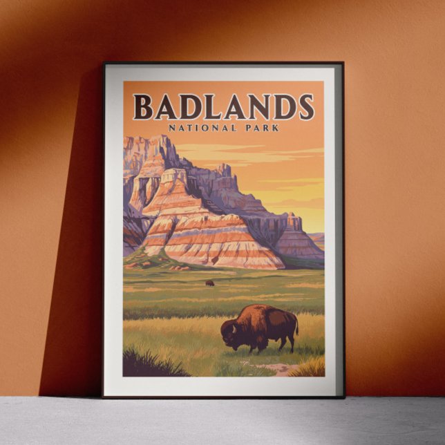 Vintage Badlands nationalpark Poster (Skapare uppladdad)