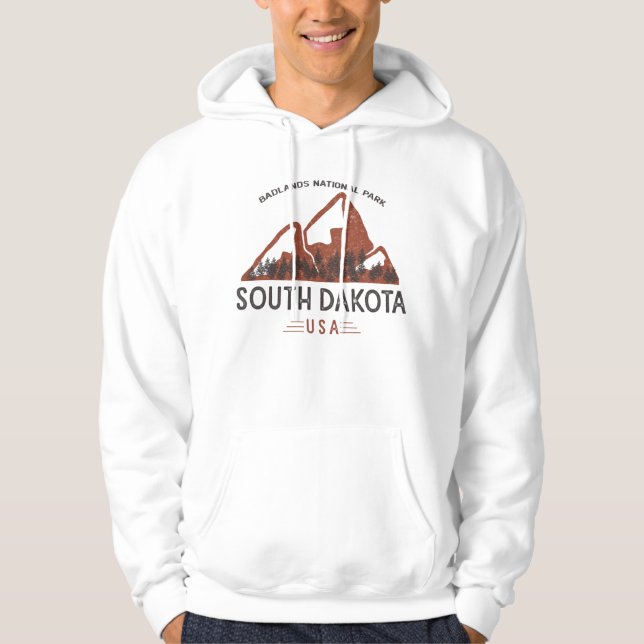 Vintage Badlands nationalpark South Dakota Hoodie (Framsida)