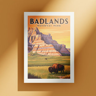 Vintage Badlands nationalpark Vykort