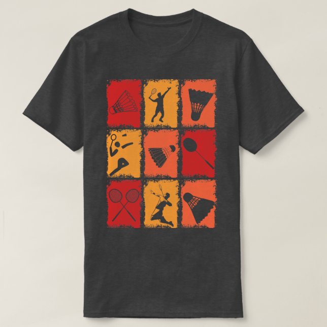 Vintage Badminton 1 T Shirt (Design framsida)