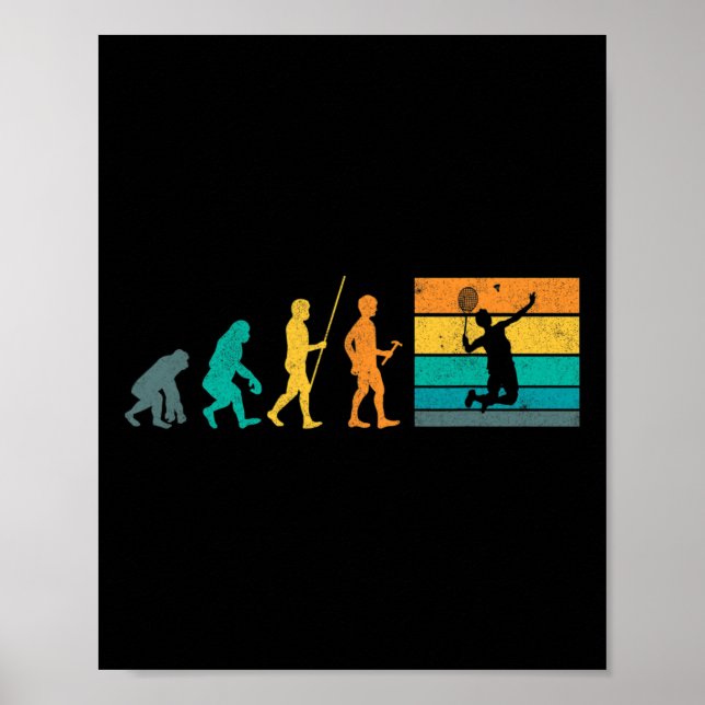Vintage Badminton Evolution Shuttle Retro Badminto Poster (Framsidan)