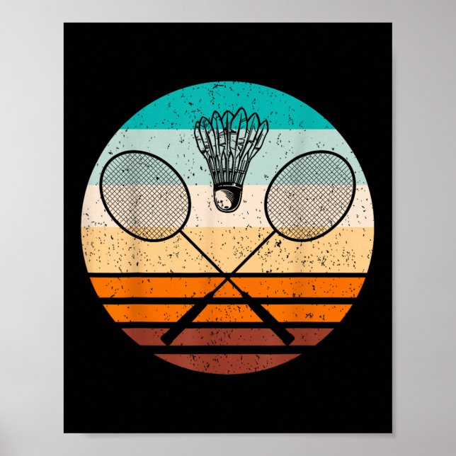 Vintage Badminton Player Badminton  Poster (Framsidan)