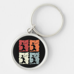 Vintage Badminton Rund Silverfärgad Nyckelring