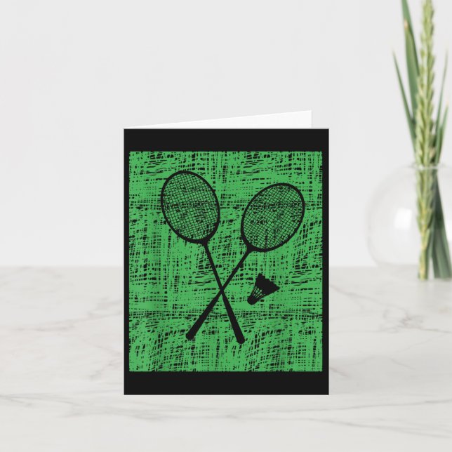 Vintage badmintonracket och shuttle  kort (Framsida)