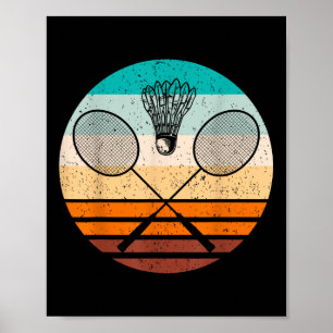 Vintage badmintonspelare badminton poster