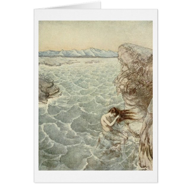 Vintage - badning i havet, hälsningskort (Framsidan)