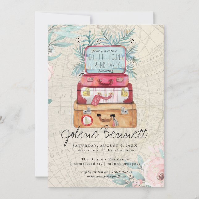 Vintage bagage | Trunk firande examen (Framsida)