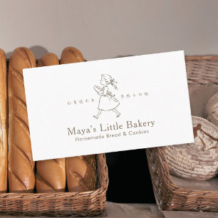 Vintage Bageri Flicklogotyp Visitkort